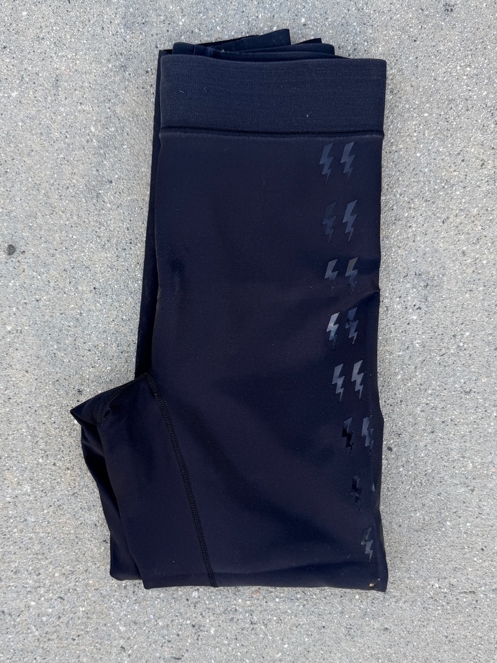 Ultracor Black Leggings with Black Lightning graphic - XS